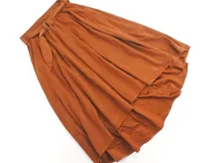 AS KNOW AS アズノゥアズ ベルト付き ギャザー スカート 茶 ◇■ レディース