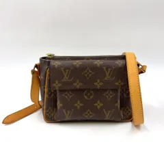 LOUIS VUITTON ヴィバシテPM モノグラム モノグラム レザー×PVC ブラウン ショルダーバッグ ゴールド M51165 