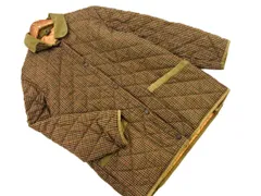 JOHN PARTRIDGE ジョンパートリッジ ウール100% チェック 襟切替 キルティング ジャケット sizeS/カーキ ◇■ レディース