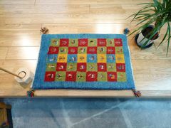 ギャッベ 113x77cm ペルシャ絨毯 手織り ギャベ 玄関マットラグ 絨毯