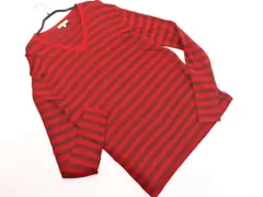 BURBERRY LONDON バーバリー ロンドン Vネック ボーダー ニット セーター sizeL/赤 ◇■ メンズ