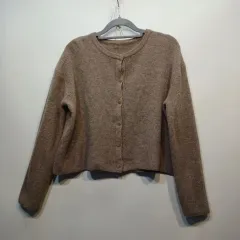 ジーンベージュ色 クロップド ニット カーディガン 90 95 サイズ 春 秋 62157