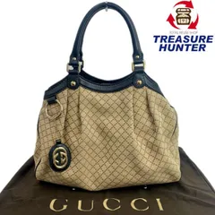 GUCCI ディアマンテ スーキー ハンドバッグ 211944 ベージュ×ブラック グッチ 【102058554002】