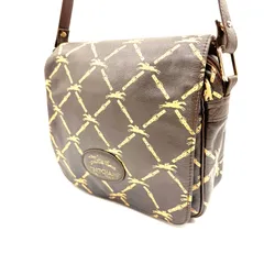 Longchamp ロンシャン ショルダーバッグ ヴィンテージ ブラウン 総柄 レザー