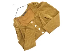 ZARA ザラ コーデュロイ パワーショルダー ショート丈 ノーカラー ジャケット sizeXS/茶 ◇■ レディース