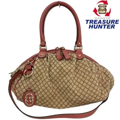 GUCCI ディアマンテ スーキー 2wayトートバッグ 223974 ベージュ×ピンク グッチ 【102061484007】