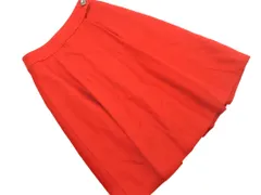 MACKINTOSH PHILOSOPHY マッキントッシュフィロソフィー ウール100% タック スカート size36/赤 ◇■ レディース