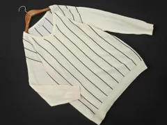 Rope Picnic ロペピクニック ストライプ Vネック ニット セーター size38/白 ◇■ レディース