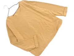 earth music&ecology アースミュージック＆エコロジー Vネック プルオーバー カットソー sizeF/キャメル ◇■ レディース