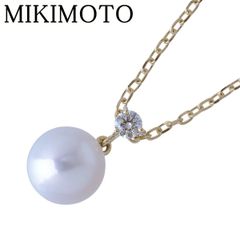 ミキモト あこや約8.5㎜ パール×ダイヤ ペンダントネックレス K18 美品 