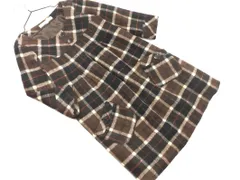 Ray BEAMS レイビームス ウール混 チェック チュニック ワンピース size0/黒ｘブラウンｘ赤 ◇■ レディース