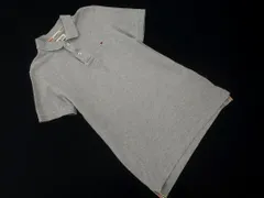HILFIGER DENIM ヒルフィガーデニム TOMMY HILFIGER トミーヒルフィガー カノコ ロゴ 刺繍 ポロシャツ sizeS/グレー ■◆ メンズ