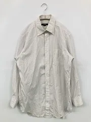 BURBERRY LONDON バーバリーロンドン ビジネスシャツ 39-82 ホワイト チェック柄 長袖 ボタンダウン