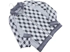 BEAMS ビームス アーガイル ジップアップ カーディガン sizeL/グレー ■◇ メンズ