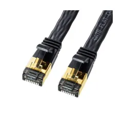 サンワサプライ カテゴリ8フラットLANケーブル KB-T8FL-01BK