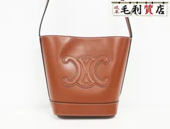 セリーヌ CELINE スモール バケット キュイル トリオンフ レザー ブラウン ショルダー レディース 【中古】バッグ