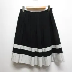 クミキョク 組曲 KUMIKYOKU プリーツ スカート 2 黒×白 バイカラー 裏地付き