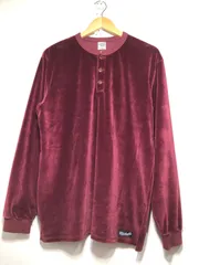 022032  CALEE ベロア ヘンリーネック 長袖 カットソー L ロンT VELOUR HENRY NECK キャリーのサムネイル