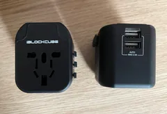 iBlockCube 世界対応 変換プラグ 2USBポート付 トラベルアダプター 2.4A 海外用コンセント変換器 2個セット
