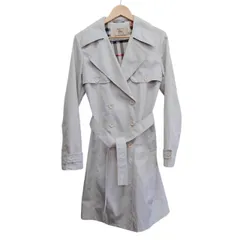 BURBERRY バーバリー トレンチコート サイズL アイボリー ポリエステル イングランド製 レディース フォーマル 古着