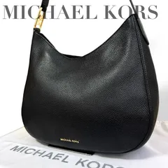 ☆★極美品★MICHAEL KORS  マイケルコース★ショルダーバッグ　肩掛け　ワンショルダー　ロゴ　ブラック　シボレザー　ゴールド金具　保存袋★♯2250