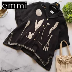 25SS 【emmi×Leo Lionni】刺繍 メッシュシャツ 半袖 黒のサムネイル