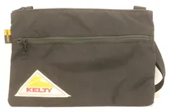 【中古】 KELTY メンズショルダーバッグ -- VINTAGE FLAT POUCH KELTY -- 黒 ブラック ロゴ