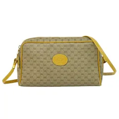 本物 グッチ GUCCI オールドグッチ マイクロGG ショルダーバッグ ポシェット ブラウン バッグ 中古・