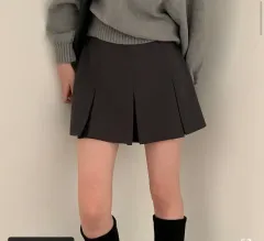 クリームチーズマーケット モア プリーツ キュロット ミニスカート ブラック S