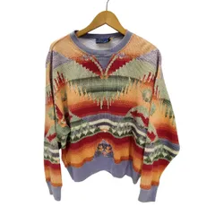 ポロラルフローレン POLO RALPH LAUREN ネイティブ柄ニット転写プリント クルーネックスウェット メンズ import：M 