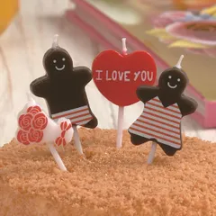 キャンドル ろうそく パーティーキャンドル アイラブユーキャンドルギフトミニ （ ローソク ロウソク ケーキ用 ケーキキャンドル 文字 英語 英字 結婚式 ウェディング 結婚記念日 記念日 ）)