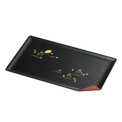 長角盆 トレー 夢うさぎ 漆器 プレート 皿 食器 日本製 （ トレイ お盆 和菓子 和食器 菓子皿 和風 プラスチック 山中塗 角型 ）)