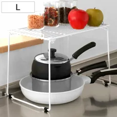 キッチンラック キッチン収納棚 L ホワイト ブランス Blance （ 積み重ね棚 調味料ラック スパイスラック キッチンスタンド 卓上ラック 卓上スタンド 収納スタンド シンクサイド コンロサイド シンク横収納 コンロ横収納 調味料収納 ）)のサムネイル