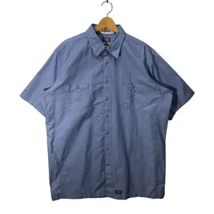 Dickies ディッキーズ ワークシャツ 半袖シャツ ボタンダウン オーバーサイズ ビッグシルエット HONDURAS製 XLサイズ ライトブルー