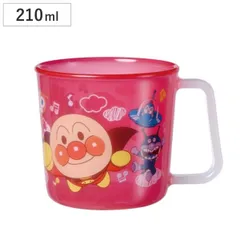 コップ マグカップ アンパンマン 子供用 キャラクター プラスチック製 レッド （ 子供用コップ プラコップ カップ マグ 食洗機対応 プラスチックコップ あんぱんまん 電子レンジ対応 ）)