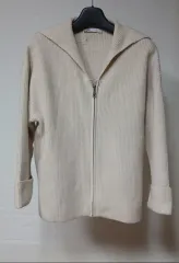 ザラ フルジップアップ ニット カーディガン セーラー カーディガン L