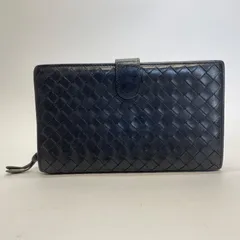 3707 BOTTEGA VENETA ボッテガヴェネタ 折り財布 イントレチャート ブラック レザー ホック ジップ