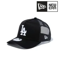 NEWERA (ニューエラ) メッシュキャップ 帽子 ロサンゼルス・ドジャース キャップ メンズ 9FORTY A-Frame トラッカー ロゴ ブラック × ホワイト 【TB】