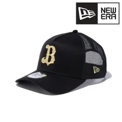 NEWERA (ニューエラ) キャップ メッシュ 帽子 メンズ 春夏 9FORTY A-Frame トラッカー オリックス・バファローズ ベースボールキャップ ブラック × ゴールド 【TB】
