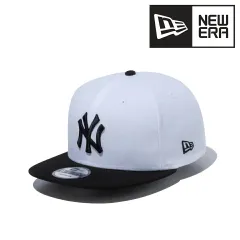NEWERA (ニューエラ) キャップ 9FIFTY ニューヨーク・ヤンキース ベースボールキャップ フラットバイザー ロゴキャップ MLB ホワイト ブラック ブラックバイザー 【TB】