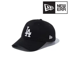 NEWERA (ニューエラ) ロサンゼルス・ドジャース キャップ 9TWENTY クロスストラップ ウォッシュドコットン フリーサイズ 黒 ブラック × ホワイト 【MB】