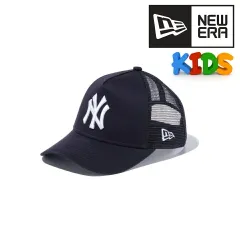 NEWERA (ニューエラ) 帽子 キッズ Youth 9FORTY A-Frame キャップ 子供 トラッカー ニューヨーク・ヤンキース メッシュキャップ ネイビー ホワイト 【TB】