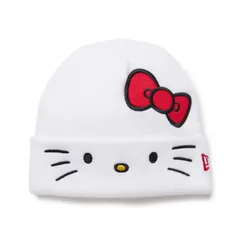 NEWERA (ニューエラ) Kid's ハローキティ ニット帽 子供 ベーシック カフニット 子供用 KIDS HELLO KITTY 帽子 女の子 キティちゃん ホワイト 【MB】