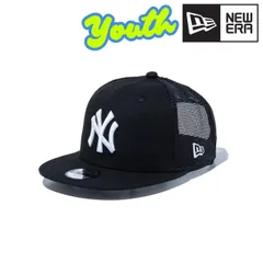 NEWERA (ニューエラ) キッズ キャップ ニューヨーク・ヤンキース Youth 9FIFTY トラッカー 春夏 帽子 メッシュ 涼しい ロゴキャップ ブラック ホワイト 【TB】