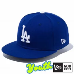 NEWERA (ニューエラ) キッズ キャップ ロサンゼルス・ドジャース Youth 9FIFTY トラッカー 春夏 帽子 スナップバックキャップ ダークロイヤル ホワイト 【TB】