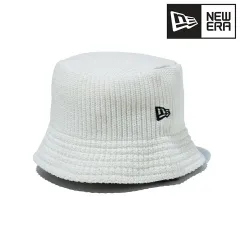 NEWERA (ニューエラ) バケット01 帽子 春夏 ニットバケット ベーシック シンプル バケハ メンズ レディース 56cm 59cm アイボリー × ブラック 【MB】