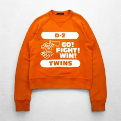 Dsquared2 ダメージ加工 プリント スウェット M オレンジ イタリア製