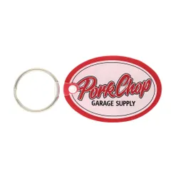 ポークチョップ キーホルダー おしゃれ かっこいい メンズ レディース キーリング 鍵 車 バイク アメカジ アメリカン雑貨 PORKCHOP オーバルスクリプトキータグ 