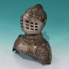 中古 当時物 NIKKA WHISKY G&G 騎士 ボトルカバー 鎧 13×14.5cm