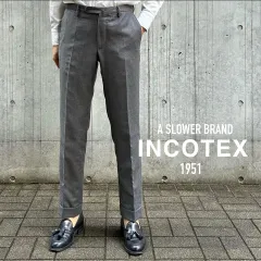 INCOTEX / super 100s ウールサキソニー　ノープリーツ　スラックス